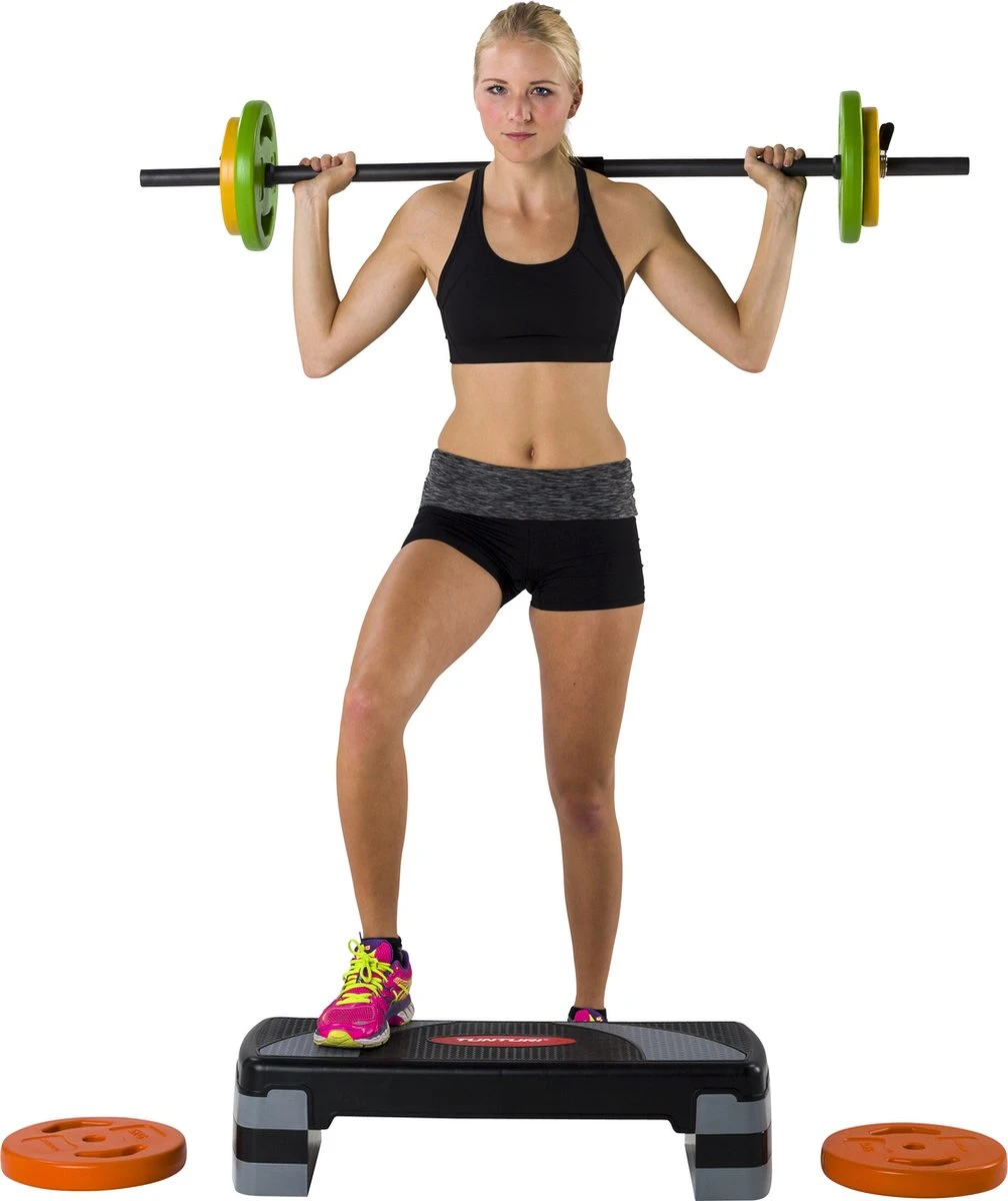 Tunturi Aerobic Step Compact - Fitness Step Verstelbaar - Aerobics Stepper - Zwart - Incl. Gratis Fitness App 4 Tunturi Aerobic Step Compact - Fitness Step Verstelbaar - Aerobics Stepper - Zwart - Incl. Gratis Fitness App - Afbeelding 2