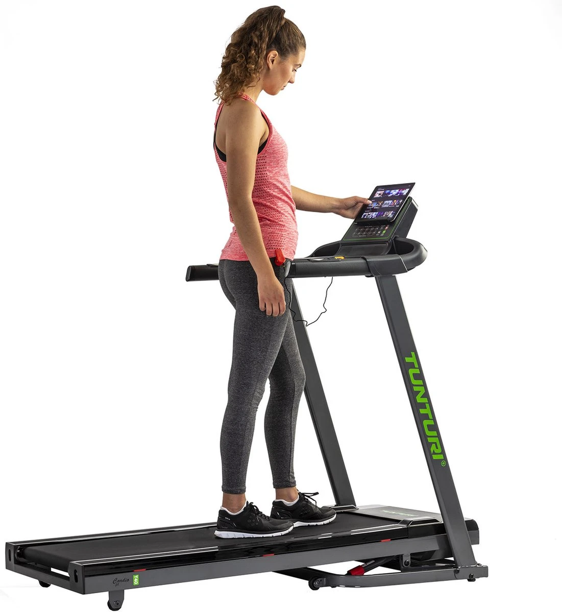 Tunturi Cardio Fit T40 Loopband - Inklapbaar - Hardloopband - 41 Trainingsprogramma's - Met Elektronische Hellingshoek - 1.0 Tot 16 Km/u 5 Tunturi Cardio Fit T40 Loopband - Inklapbaar - Hardloopband - 41 Trainingsprogramma's - Met Elektronische Hellingshoek - 1.0 Tot 16 Km/u - Afbeelding 3