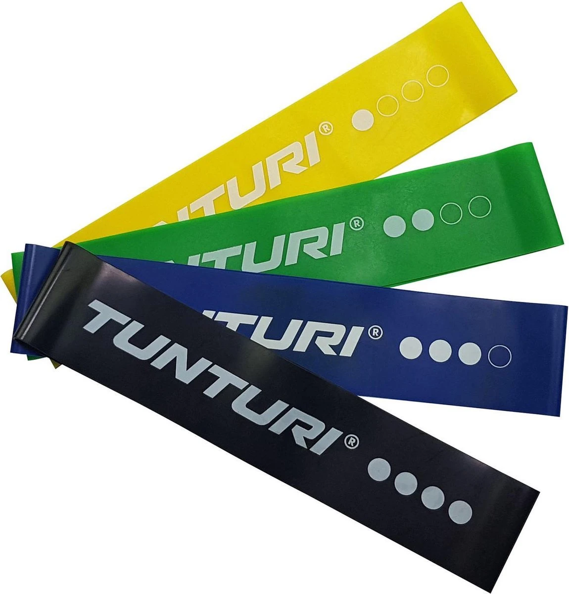 Tunturi 4 Weerstandsbanden Set - Mini Power Body Band - Weerstandsband - Fitness Elastiek - Fitnessband - Trainingsband - Gymnastiekband - Incl. Gratis Fitness App 3 Tunturi 4 Weerstandsbanden Set - Mini Power Body Band - Weerstandsband - Fitness Elastiek - Fitnessband - Trainingsband - Gymnastiekband - Incl. Gratis Fitness App