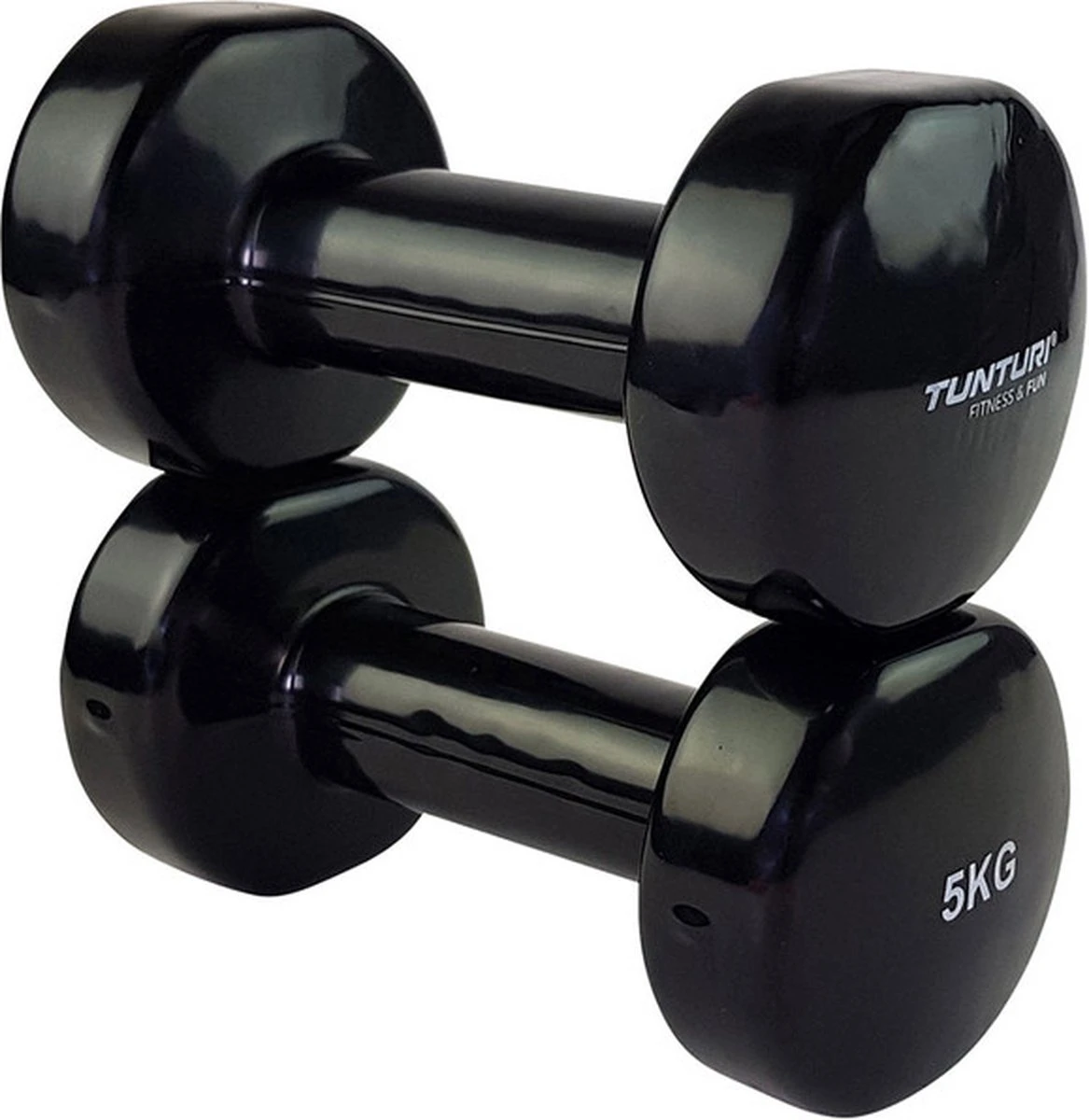Tunturi Dumbbell Set - 2 X 5,0 Kg - Vinyl - Zwart - Incl. Gratis Fitness App 12 Tunturi Dumbbell Set - 2 X 5,0 Kg - Vinyl - Zwart - Incl. Gratis Fitness App - Afbeelding 10