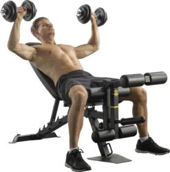 Tunturi Centuri UB100 Halterbank Verstelbaar - Fitnessbank Belastbaar Tot 200kg - Trainingsbank, Buikspierbank & Leg Extension In één -Tunturi 1183x1200