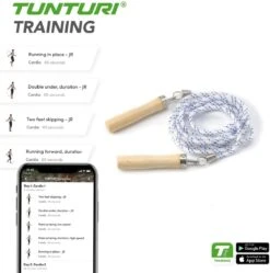 Tunturi Nylon Springtouw - Sport Springtouw - Fitness Springtouw Met Houten Handgrepen - 280 Cm - Incl. Gratis Fitness App -Tunturi 1188x1200 11