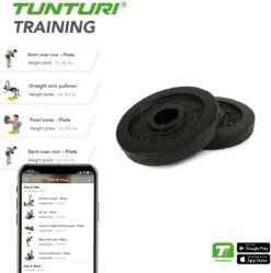Tunturi Halterschijven - Halter Gewichten - 2 X 1,25 Kg - Ø 30 Mm - Gietijzer - Incl. Gratis Fitness App -Tunturi 1188x1200 21