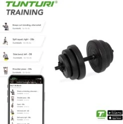 Tunturi Dumbbellset - Halterset - Totaal 15 Kg - Zwart Vinyl - Incl. Gratis Fitness App 17 Tunturi Dumbbellset - Halterset - Totaal 15 Kg - Zwart Vinyl - Incl. Gratis Fitness App -Tunturi 1188x1200 24