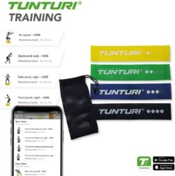 Tunturi 4 Weerstandsbanden Set - Mini Power Body Band - Weerstandsband - Fitness Elastiek - Fitnessband - Trainingsband - Gymnastiekband - Incl. Gratis Fitness App 17 Tunturi 4 Weerstandsbanden Set - Mini Power Body Band - Weerstandsband - Fitness Elastiek - Fitnessband - Trainingsband - Gymnastiekband - Incl. Gratis Fitness App -Tunturi 1188x1200 27