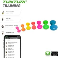Tunturi Dumbbell Set - 2 X 0,5 Kg - Neopreen - Fluor Roze - Incl. Gratis Fitness App -Tunturi 1188x1200 28