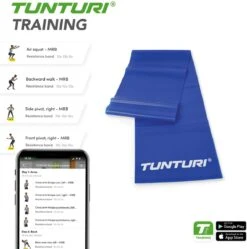 Tunturi Weerstandsband - Zware Weerstand - Fitness Elastiek - Blauw - Incl. Gratis Fitness App -Tunturi 1188x1200 36