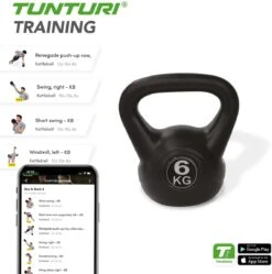 Tunturi PVC Kettle Bell - Kettlebell - 6 Kg - Incl. Gratis Fitness App -Tunturi 1188x1200 7