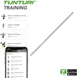 Tunturi Halterstang - Met Inbussluiters - 180 Cm - 30mm Diameter - Incl. Gratis Fitness App -Tunturi 1188x1200 9