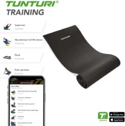 Tunturi XPE Fitnessmat - Oefenmat - 160 Cm X 60 Cm X 0,7 Cm - Zwart - Incl. Gratis Fitness App -Tunturi 1192x1200 7