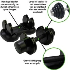 Tunturi Selector Dumbbell - Halterset - Dumbbell Set - Verstelbare Dumbbell - 12,5kg - Incl. Gratis Fitness App -Tunturi 1195x1200 4