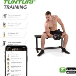 Tunturi FB20 Vlakke Halterbank - Flat Bench - Fitnessbank - Trainingsbank -Tunturi 1198x1200 2