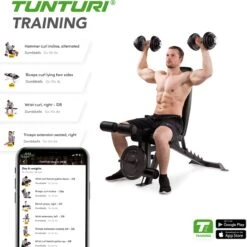 Tunturi UB60 Halterbank Verstelbaar - Fitnessbank Belastbaar Tot 200kg - Trainingsbank, Buikspierbank & Leg Extension In één -Tunturi 1198x1200 3