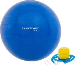 Tunturi Fitness Bal - Yoga Bal Inclusief Pomp - Pilates Bal - Zwangerschaps Bal - 55 Cm - Kleur: Blauw - Incl. Gratis Fitness App