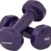 Tunturi Dumbbell Set - 2 X 1,0 Kg - Vinyl - Paars - Incl. Gratis Fitness App