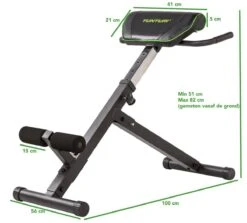 Tunturi CT40 - Fitnessbank - Buikspierbank - Rugtrainer - Hyperextensie Bank - Roman Chair - Kleur: Zwart - Incl. Gratis Tunturi Training App -Tunturi 1200x1085 1