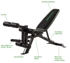 Tunturi UB60 Halterbank Verstelbaar - Fitnessbank Belastbaar Tot 200kg - Trainingsbank, Buikspierbank & Leg Extension In één -Tunturi 1200x1085 3