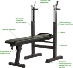 Tunturi WB20 Halterbank - Fitnessbank - Trainingsbank - Utility Bench - Opklapbaar - Bankdrukbank - Kleur: Zwart -Tunturi 1200x1116 1