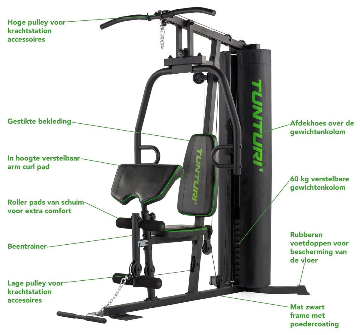Tunturi HG20 - Krachtstation - Home Gym - Fitness Krachtstation Voor Thuis - Voor De Beginnende En Gevorderde Sporter - Incl. Gratis Fitness App 13 Tunturi HG20 - Krachtstation - Home Gym - Fitness Krachtstation Voor Thuis - Voor De Beginnende En Gevorderde Sporter - Incl. Gratis Fitness App - Afbeelding 11