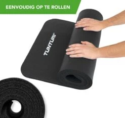 Tunturi Fitnessmat - Yogamat - Sportmat Gemaakt Van Zacht NBR Materiaal - 180 X 60 X 1,5cm - Zwart - Incl. Gratis Fitness App -Tunturi 1200x1131 7