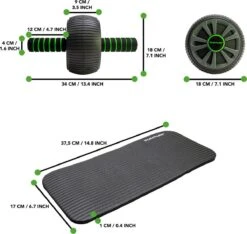 Tunturi AB Roller- Buikspiertrainer - Trainingswiel - Met NBR Kniemat - Incl. Gratis Fitness App -Tunturi 1200x1138 1