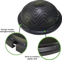 Tunturi Balanstrainer Pro Met Handvatten - Balanskussen Met Resistance Band Set - Balansbal Incl. Meegeleverde Voetpomp - Incl. Gratis Fitness App -Tunturi 1200x1151