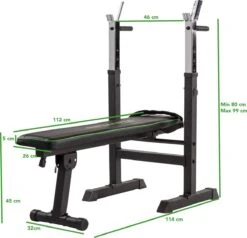 Tunturi WB20 Halterbank - Fitnessbank - Trainingsbank - Utility Bench - Opklapbaar - Bankdrukbank - Kleur: Zwart -Tunturi 1200x1158