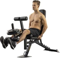 Tunturi Centuri UB100 Halterbank Verstelbaar - Fitnessbank Belastbaar Tot 200kg - Trainingsbank, Buikspierbank & Leg Extension In één -Tunturi 1200x1162 2