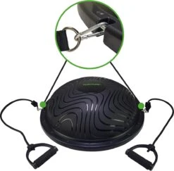 Tunturi Balanstrainer Pro Met Handvatten - Balanskussen Met Resistance Band Set - Balansbal Incl. Meegeleverde Voetpomp - Incl. Gratis Fitness App -Tunturi 1200x1181 2