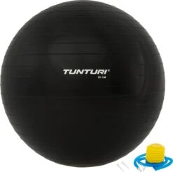 Tunturi Fitness Bal - Yoga Bal Inclusief Pomp - Pilates Bal - Zwangerschaps Bal - 90 Cm - Kleur: Zwart - Incl. Gratis Fitness App