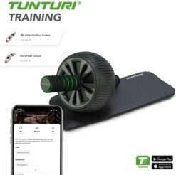 Tunturi AB Roller- Buikspiertrainer - Trainingswiel - Met NBR Kniemat - Incl. Gratis Fitness App -Tunturi 1200x1193 1