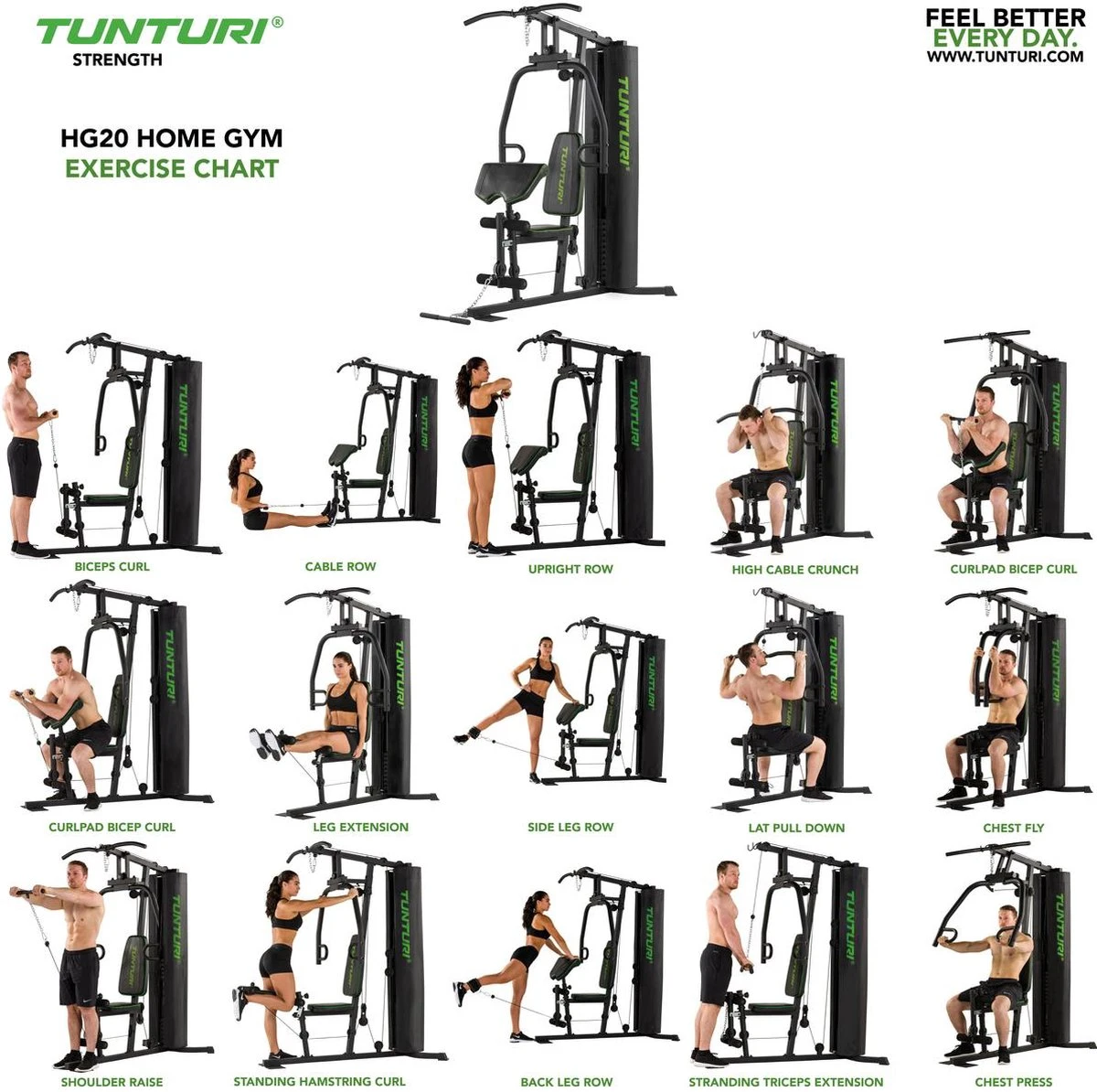 Tunturi HG20 - Krachtstation - Home Gym - Fitness Krachtstation Voor Thuis - Voor De Beginnende En Gevorderde Sporter - Incl. Gratis Fitness App 6 Tunturi HG20 - Krachtstation - Home Gym - Fitness Krachtstation Voor Thuis - Voor De Beginnende En Gevorderde Sporter - Incl. Gratis Fitness App - Afbeelding 4