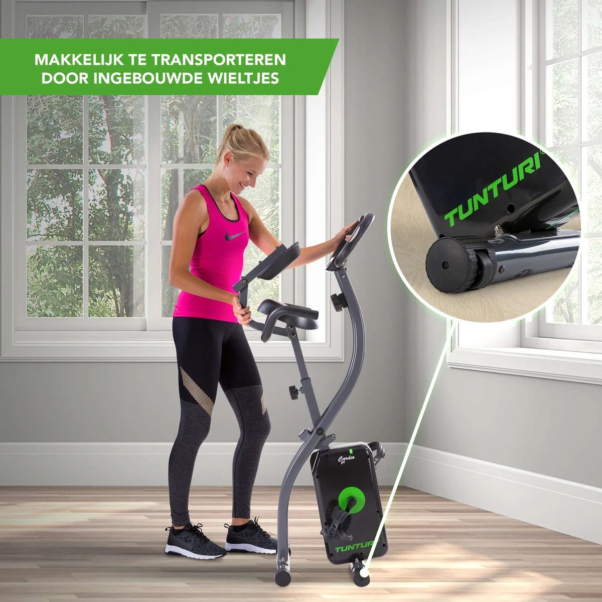 Tunturi Cardio Fit B25 X Bike - Hometrainer Met Rugleuning - Fitnessfiets Opvouwbaar - 8 Weerstandsniveaus - Tablethouder 7 Tunturi Cardio Fit B25 X Bike - Hometrainer Met Rugleuning - Fitnessfiets Opvouwbaar - 8 Weerstandsniveaus - Tablethouder - Afbeelding 5
