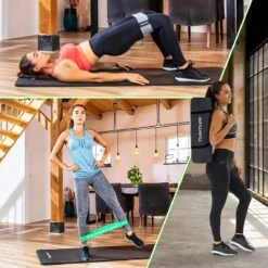Tunturi Fitnessmat Met Draagtas - Yogamat - Sportmat Gemaakt Van Zacht NBR Materiaal - 180 X 60 X 1,5cm - Zwart - Incl. Gratis Fitness App -Tunturi 1200x1200 121