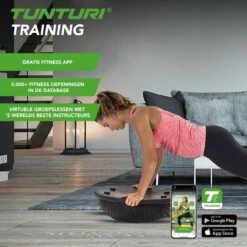 Tunturi Balanstrainer Pro Met Handvatten - Balanskussen Met Resistance Band Set - Balansbal Incl. Meegeleverde Voetpomp - Incl. Gratis Fitness App -Tunturi 1200x1200 125
