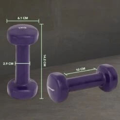 Tunturi Dumbbell Set - 2 X 1,0 Kg - Vinyl - Paars - Incl. Gratis Fitness App -Tunturi 1200x1200 157