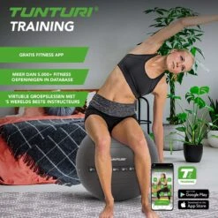 Tunturi Fitnessbal - Gymball - Swiss Ball - 65 Cm - Anti Burst - Incl. Pomp - Zwart - Incl. Gratis Fitness App -Tunturi 1200x1200 165