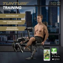 Tunturi Centuri UB100 Halterbank Verstelbaar - Fitnessbank Belastbaar Tot 200kg - Trainingsbank, Buikspierbank & Leg Extension In één -Tunturi 1200x1200 179