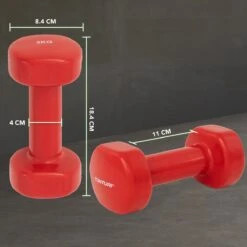 Tunturi Dumbbell Set - 2 X 3,0 Kg - Vinyl - Rood - Incl. Gratis Fitness App -Tunturi 1200x1200 234