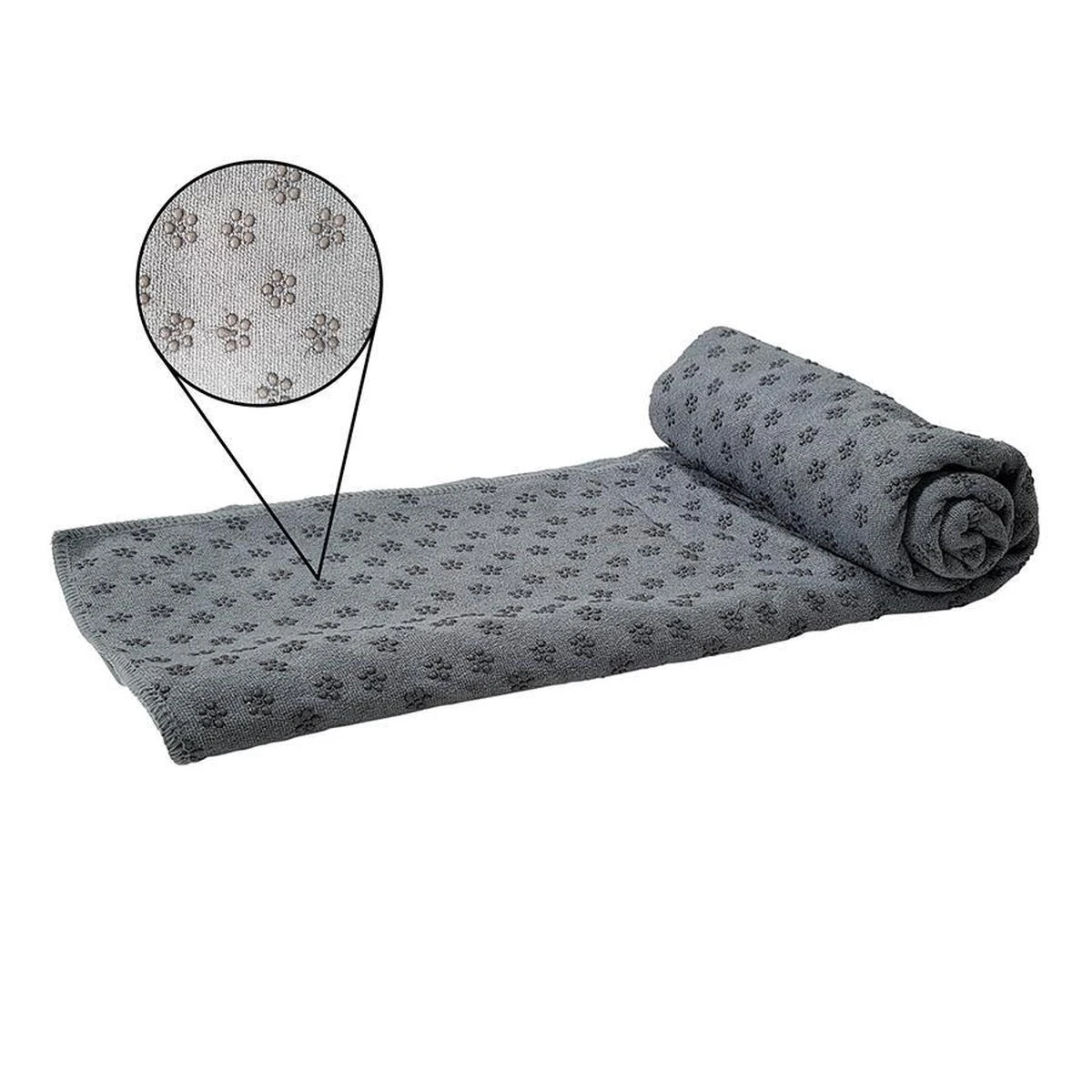 Tunturi Silicone Yoga Handdoek Met Anti Slip - Incl. Draagtas - Grijs 5 Tunturi Silicone Yoga Handdoek Met Anti Slip - Incl. Draagtas - Grijs - Afbeelding 3