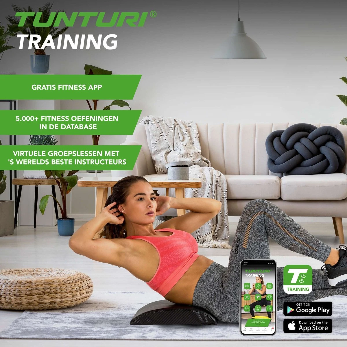 Tunturi Abmat - Abmat - Functional Training - Buikspiermat - Zwart - Incl. Gratis Fitness App 11 Tunturi Abmat - Abmat - Functional Training - Buikspiermat - Zwart - Incl. Gratis Fitness App - Afbeelding 9