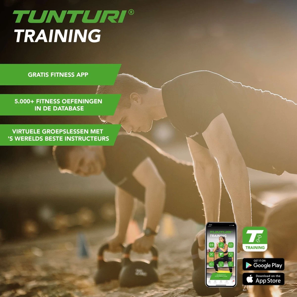 Tunturi PVC Kettle Bell - Kettlebell - 12 Kg - Incl. Gratis Fitness App 5 Tunturi PVC Kettle Bell - Kettlebell - 12 Kg - Incl. Gratis Fitness App - Afbeelding 4