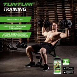 Tunturi Gewichten - Halterset - Dumbbell Set - 2 Stuks - Totaal 28kg - Zwart - Vinyl - Incl. Gratis Fitness App -Tunturi 1200x1200 61