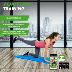 Tunturi Pro Fitnessmat - Yogamat - Gymnastiekmat - Oefenmat - 180 Cm X 60 Cm X 1,5 Cm - Blauw - Incl. Gratis Fitness App -Tunturi 1200x1200 66
