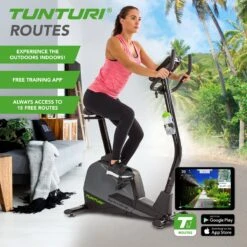 Tunturi Star Fit E100 HR I Plus Hometrainer - Ergometer - Fitnessfiets - Bluetooth - 21 Trainingsprogramma's - 16 Weerstandniveaus - Kleur: Zwart -Tunturi 1200x1200 75
