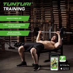 Tunturi WB20 Halterbank - Fitnessbank - Trainingsbank - Utility Bench - Opklapbaar - Bankdrukbank - Kleur: Zwart -Tunturi 1200x1200 81