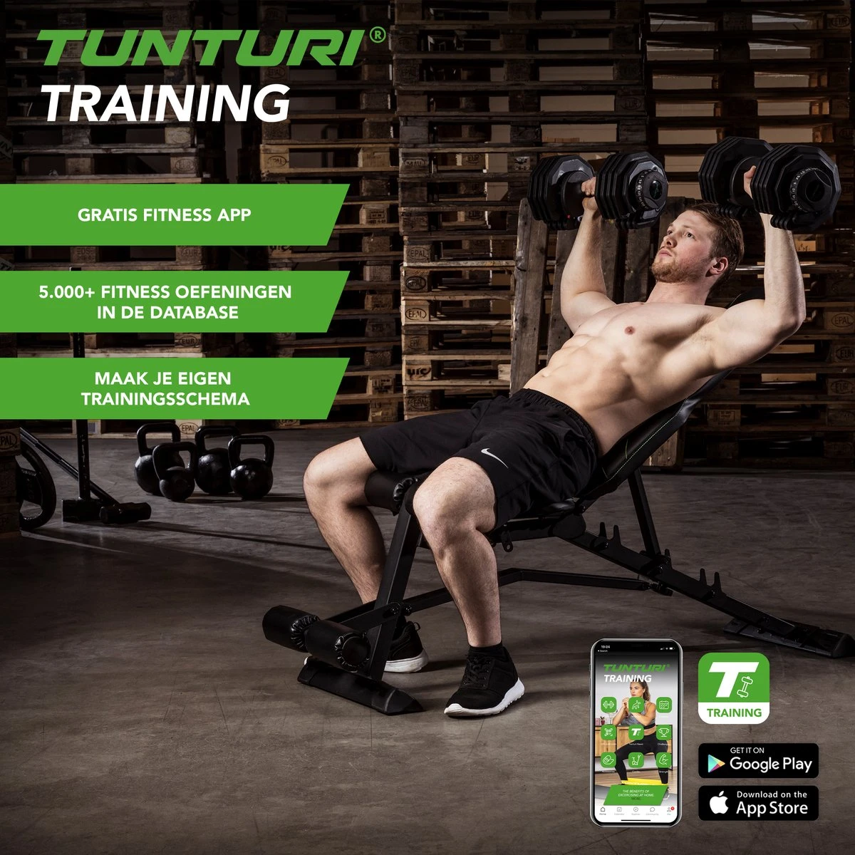 Tunturi UB80 Halterbank Verstelbaar - Fitnessbank Belastbaar Tot 200kg - Trainingsbank & Buikspierbank In één - Incl. Gratis Tunturi Training App 4 Tunturi UB80 Halterbank Verstelbaar - Fitnessbank Belastbaar Tot 200kg - Trainingsbank & Buikspierbank In één - Incl. Gratis Tunturi Training App - Afbeelding 2