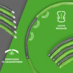Tunturi Fitness Hoelahoep - Fitness Hoepel - Fitness Hulahoop - 1,8 Kg - Groen/Grijs - Incl. Gratis Fitness App -Tunturi 1200x1200 87