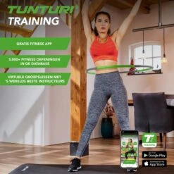 Tunturi Fitness Hoelahoep - Fitness Hoepel - Fitness Hulahoop - 1,8 Kg - Groen/Grijs - Incl. Gratis Fitness App -Tunturi 1200x1200 91