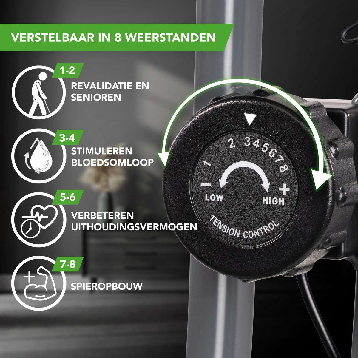 Tunturi Cardio Fit B25 X Bike - Hometrainer Met Rugleuning - Fitnessfiets Opvouwbaar - 8 Weerstandsniveaus - Tablethouder 4 Tunturi Cardio Fit B25 X Bike - Hometrainer Met Rugleuning - Fitnessfiets Opvouwbaar - 8 Weerstandsniveaus - Tablethouder - Afbeelding 2